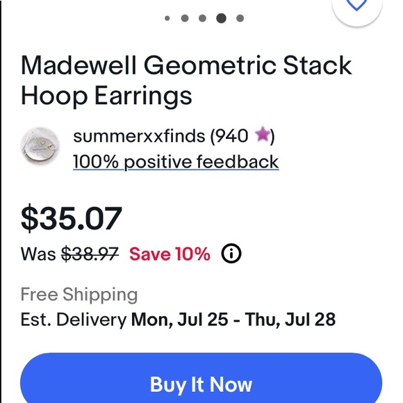 Madewell Gold Plated Gepmetric Stack Hoop Earrings NWT - Picture 5 of 5